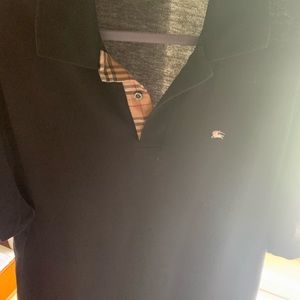 BURBERRY men’s black polo shirt size XL